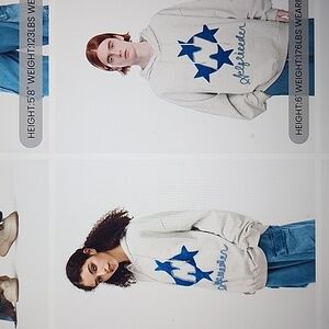 Aelfric Eden Stellaris Star Large Heather Grey Hoody As Is